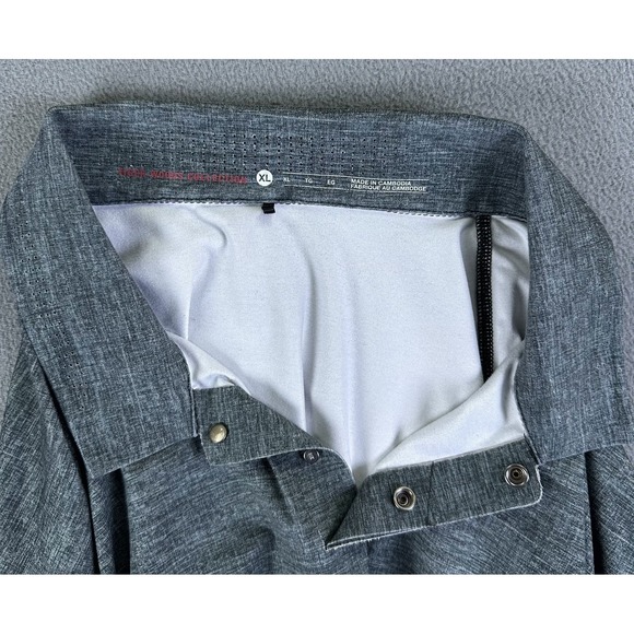 Tiger Woods Nike Polo Shirt Mens XL Grey Striped Performance Golf Snap Dri Fit - Picture 8 of 10